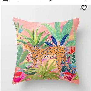 Leopard and Succulent throw pillow